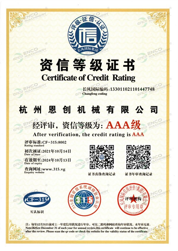 Certificate of Credit Rating Certificate of Credit Rating