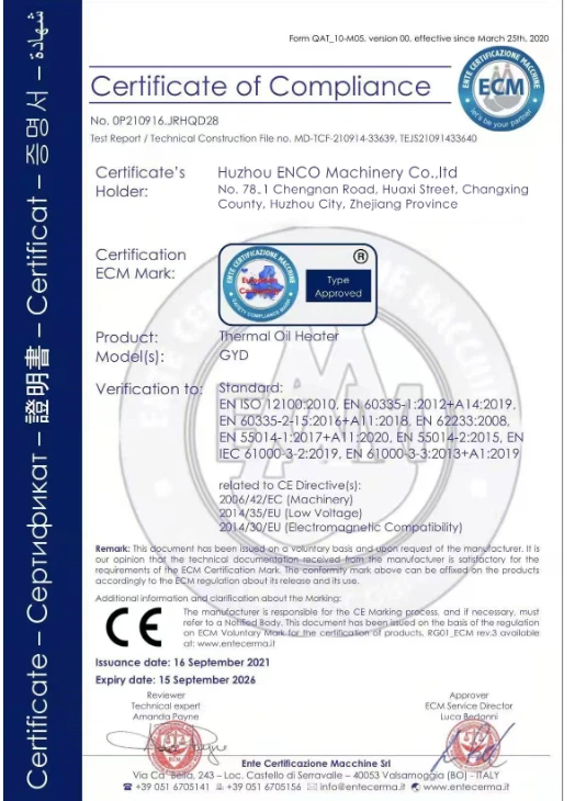 Thermal Oil Heater CE certificatio Thermal Oil Heater CE certificatio